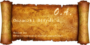 Oszaczki Alfréd névjegykártya